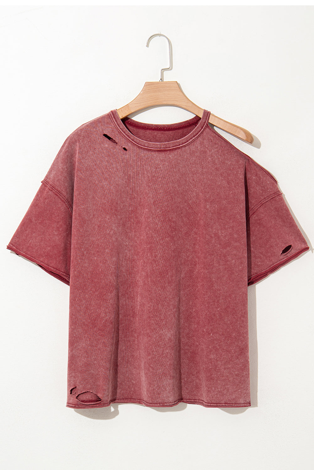 Distressed One Shoulder Half Sleeve Oversized Tunic T Shirt Ripped eAura