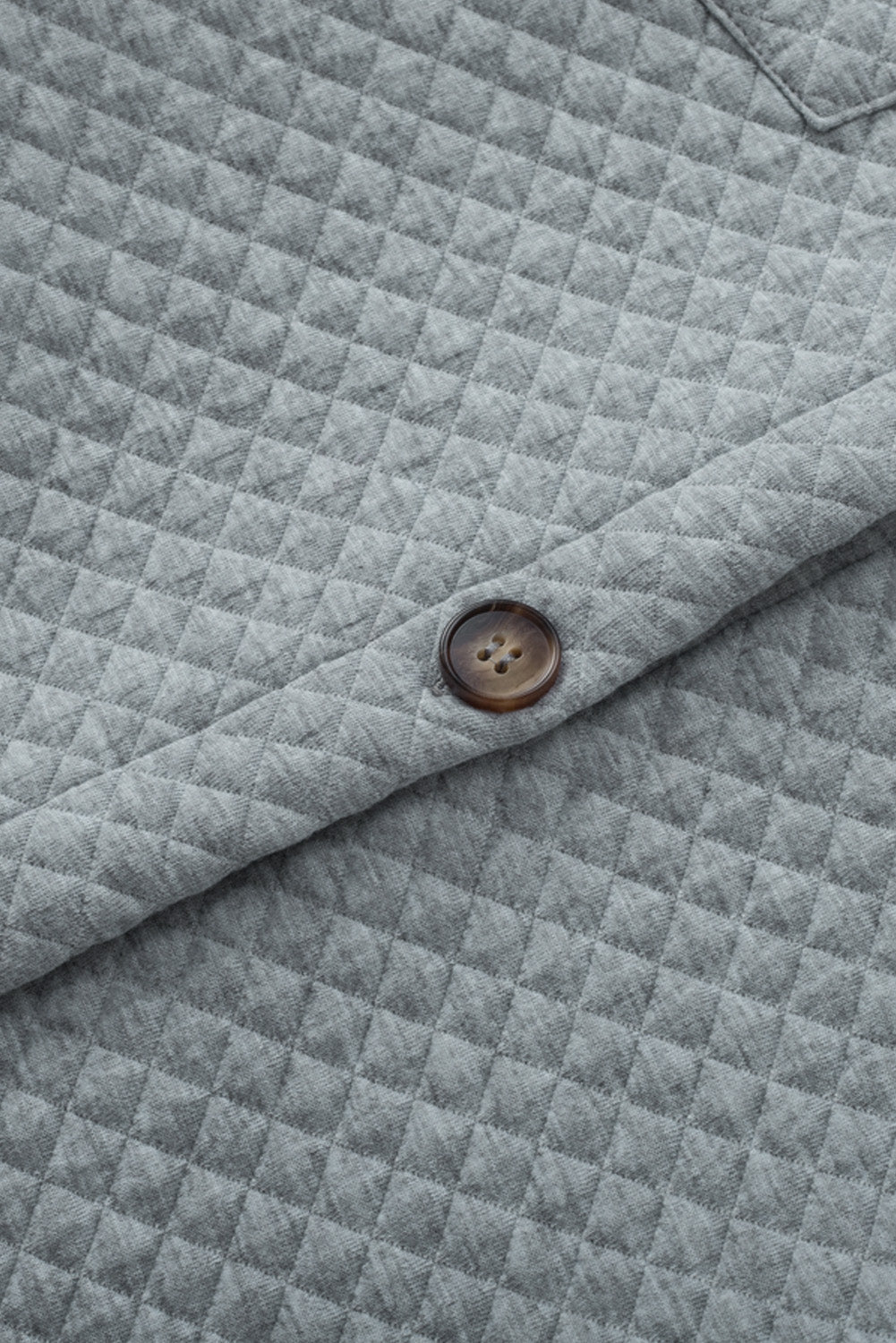 Green Retro Quilted Flap Pocket Button Shacket eAura