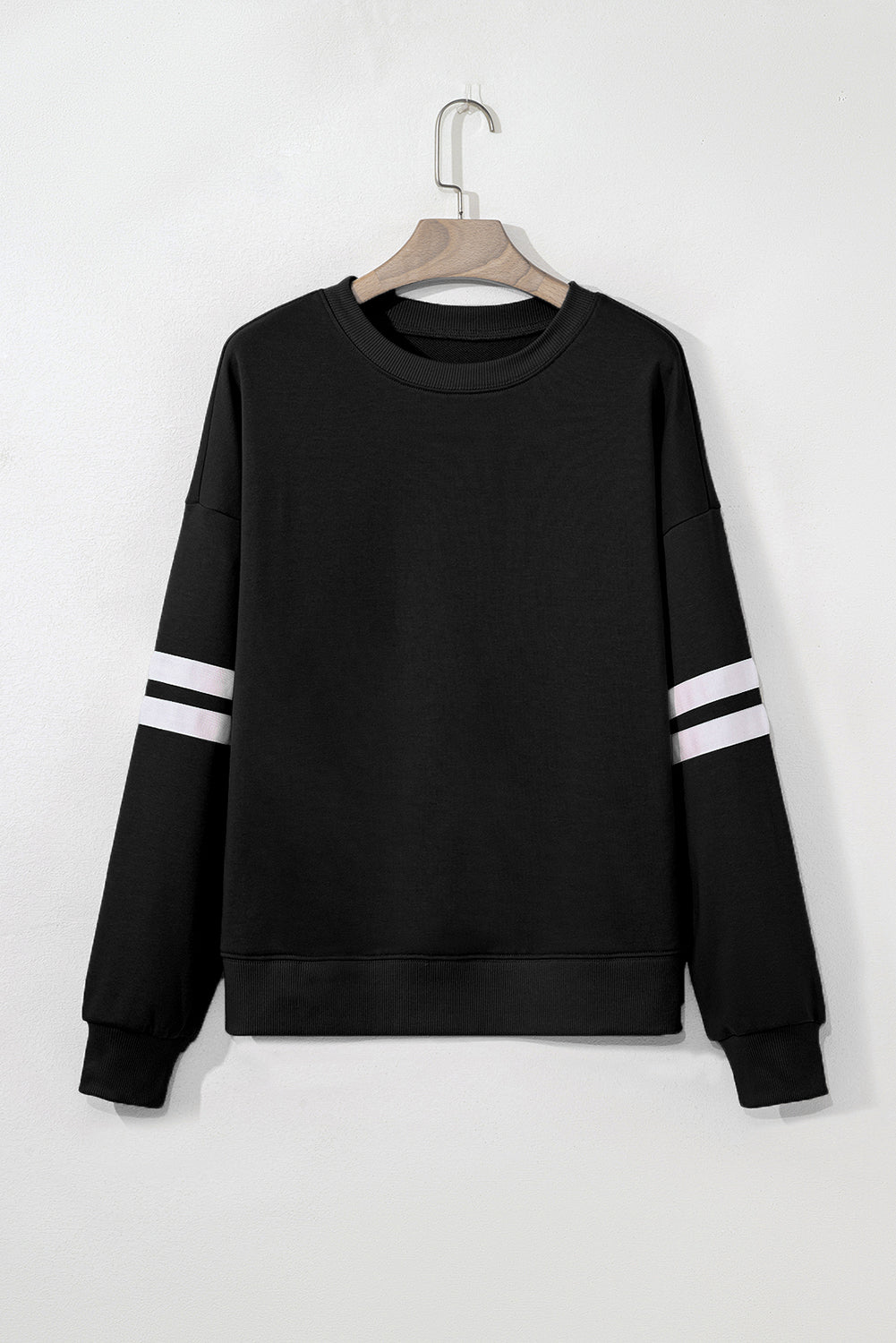 Striped Detail Drop Shoulder Oversized Sweatshirt eAura