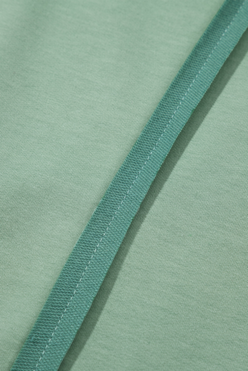 Green Half Sleeve Raw Seam High Low Side Split Top eAura
