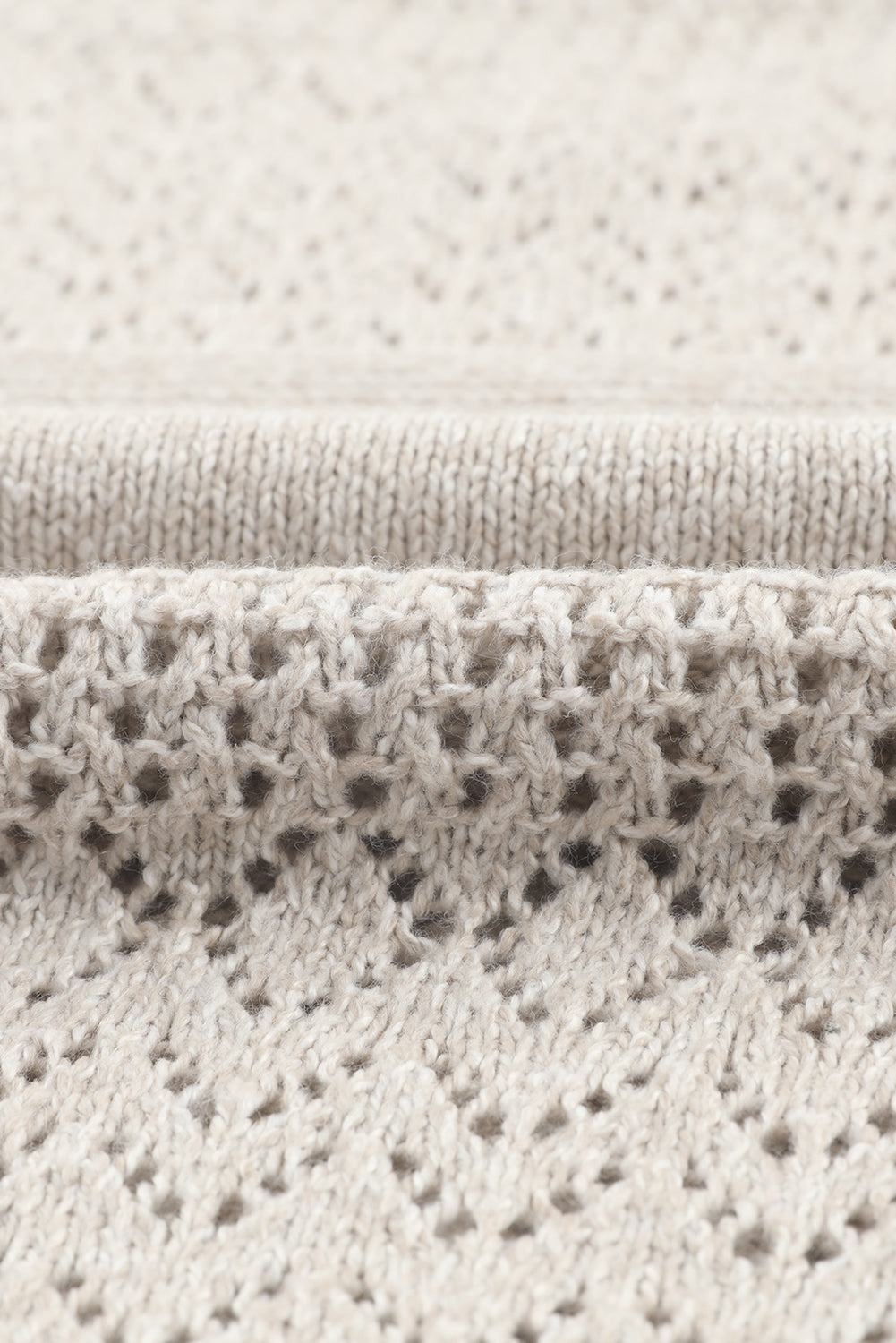 Black Eyelet Pattern Detail V Neck Drop Shoulder Sweater eAura