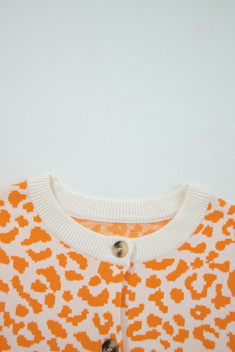 Leopard Print Drop Shoulder Chunky Knit Cardigan eAura