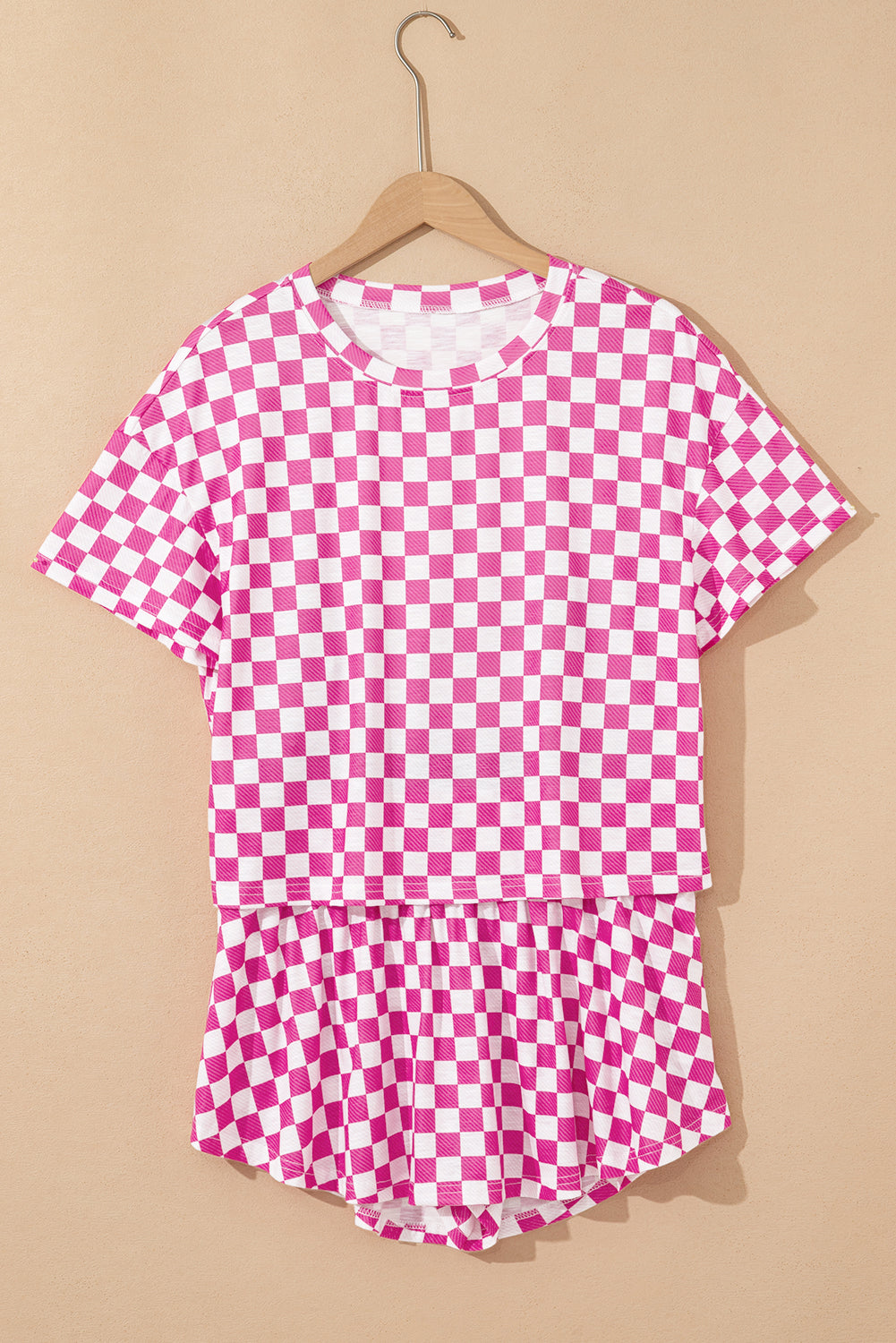 Checkerboard T Shirt and High Waist Skorts 2 Piece Co-ord Outfit eAura