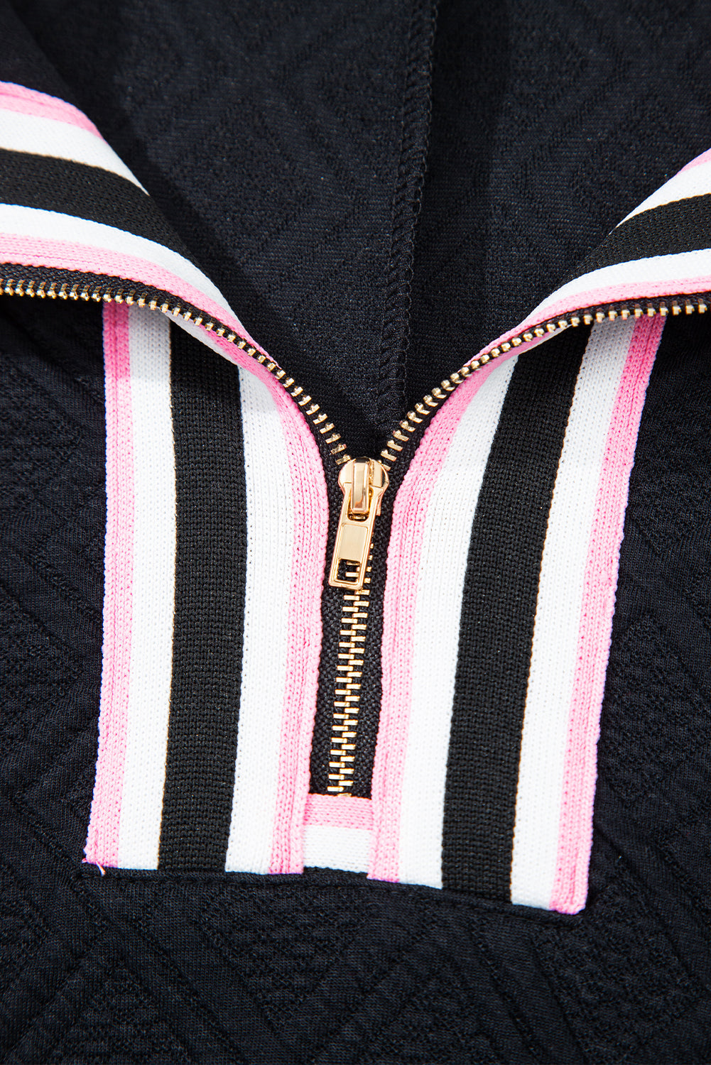 Black Striped Collared Zip up Textured Skirt Co-ord Set eAura