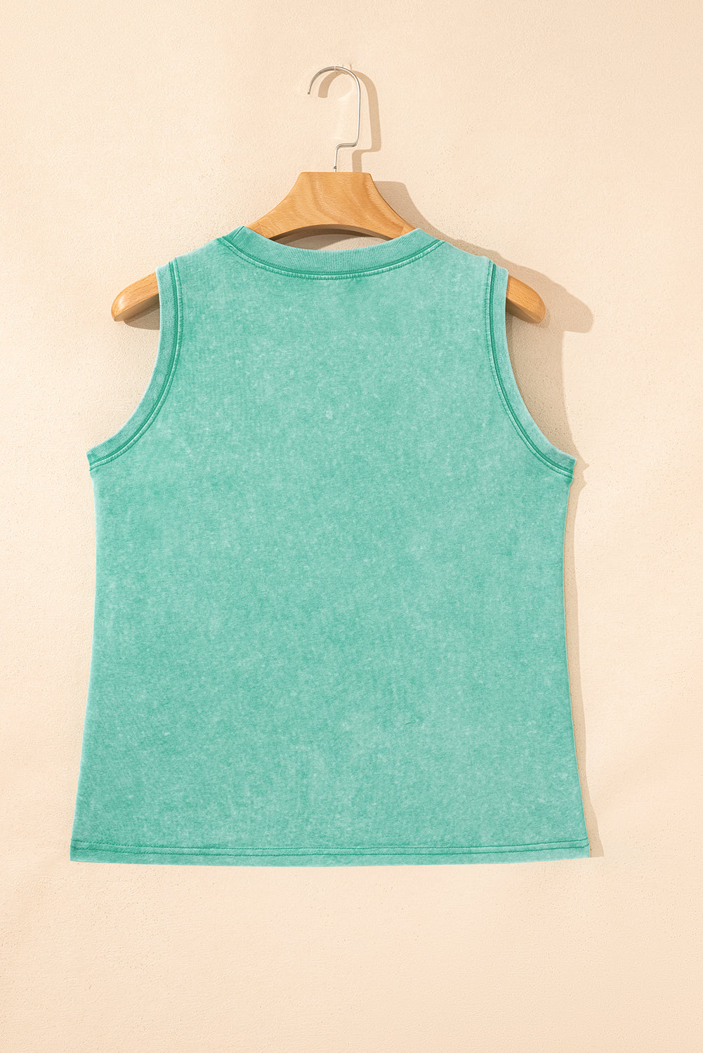Beau Blue Mineral Wash Patched Chest Pocket Casual Tank Top eAura