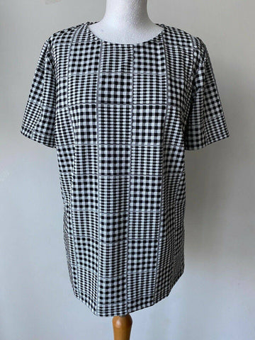 Anthology Black White Monochrome Top Size 16 - Beagle Boutique Fashion Outlet