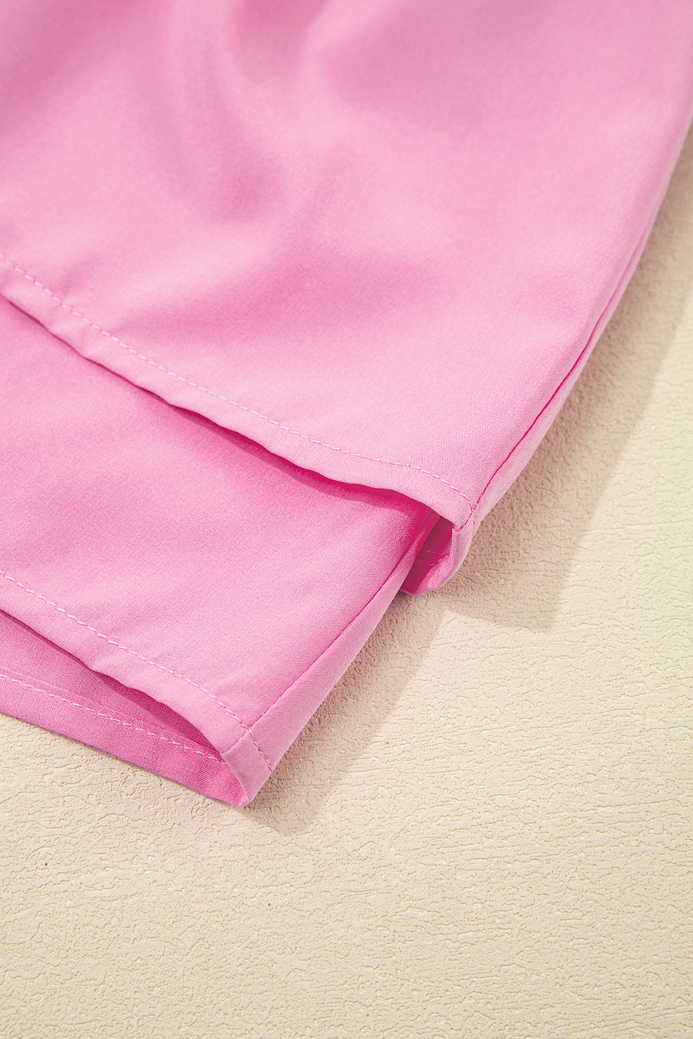 Bright Pink Crossed Waist Tiered Flowy Shorts eAura
