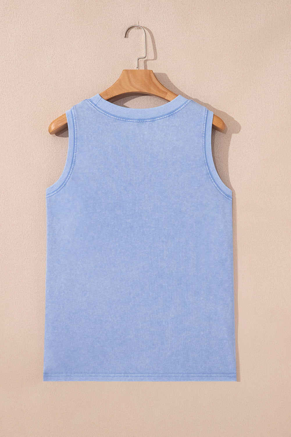 Beau Blue Mineral Wash Patched Chest Pocket Casual Tank Top eAura
