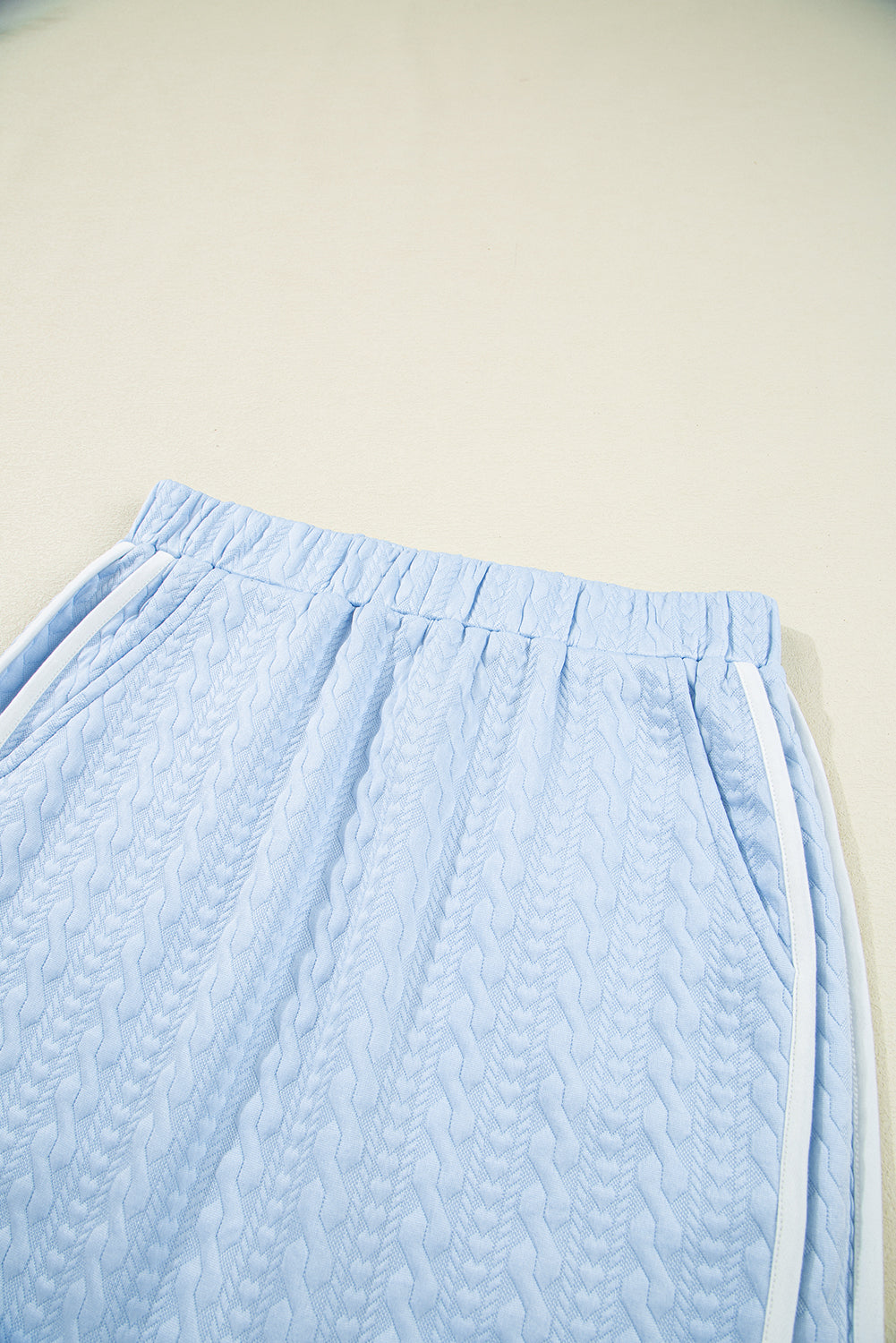 Pink Contrast Trim Textured Crewneck Tee and Pocketed Skirt Co-ord Set eAura