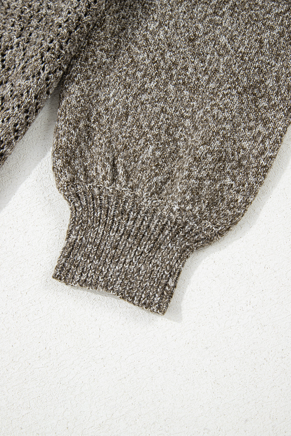 Black Eyelet Pattern Detail V Neck Drop Shoulder Sweater eAura
