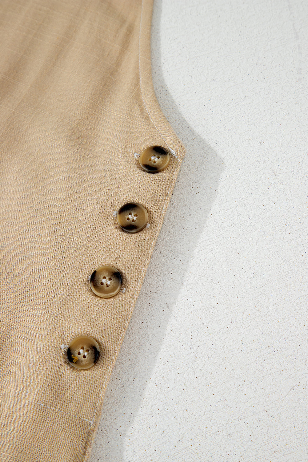 Parchment Side Buttons Sleeveless Overall Mini Dress eAura