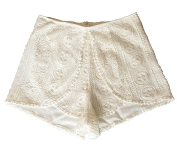 Umenda White Crochet Layered Shorts Sizes 8, 10 UK - BB Fashion Outlet