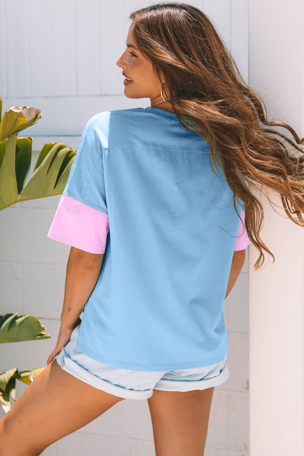 Frayed Star Patched Oversize T Shirt eAura