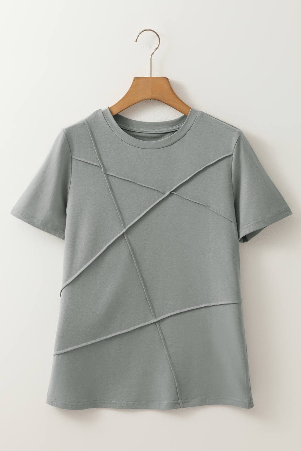 Toothpick Stripe Round Neck T-Shirt eAura