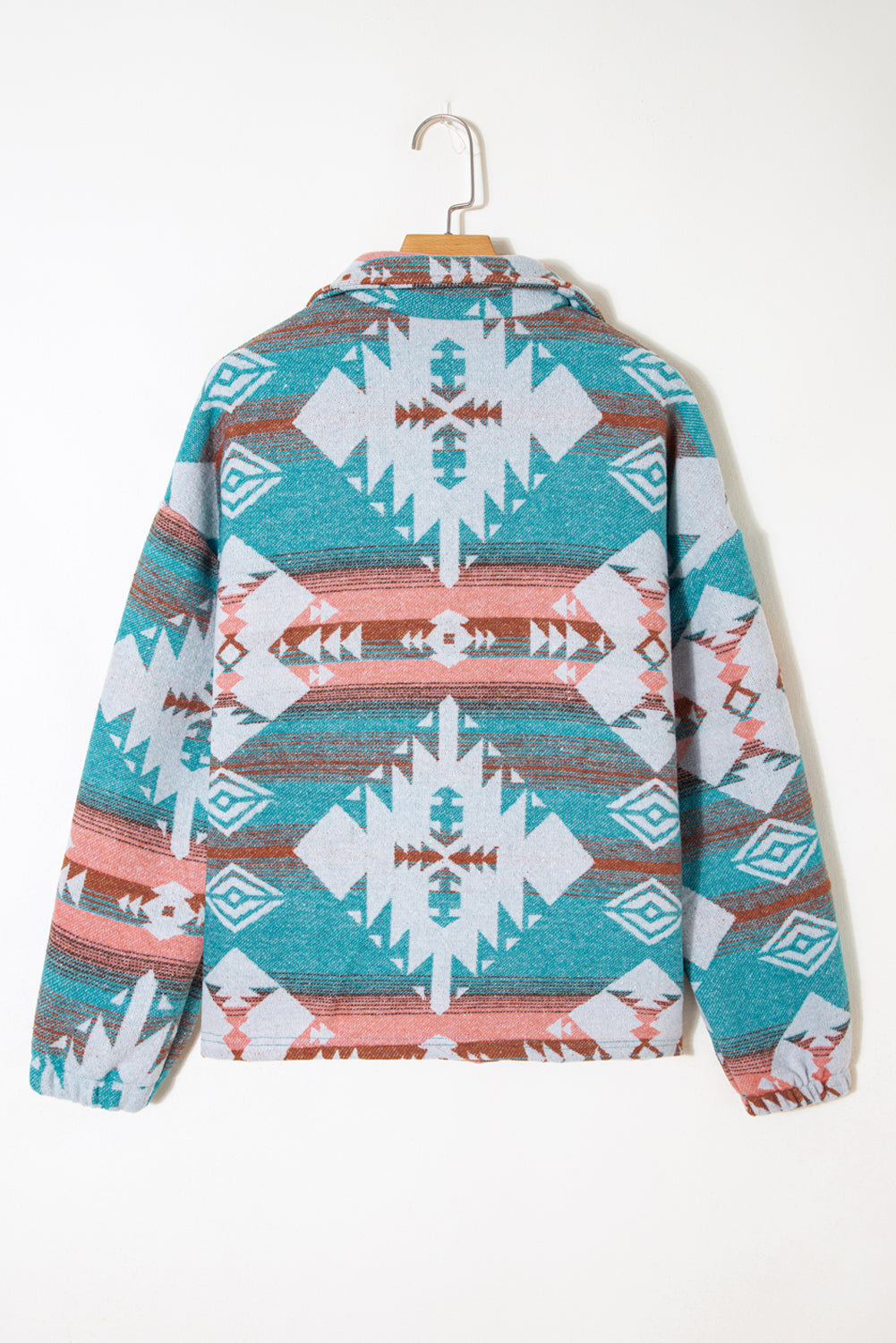 Quarter Zip Elastic Cuffs Aztec Sweatshirt - eAura