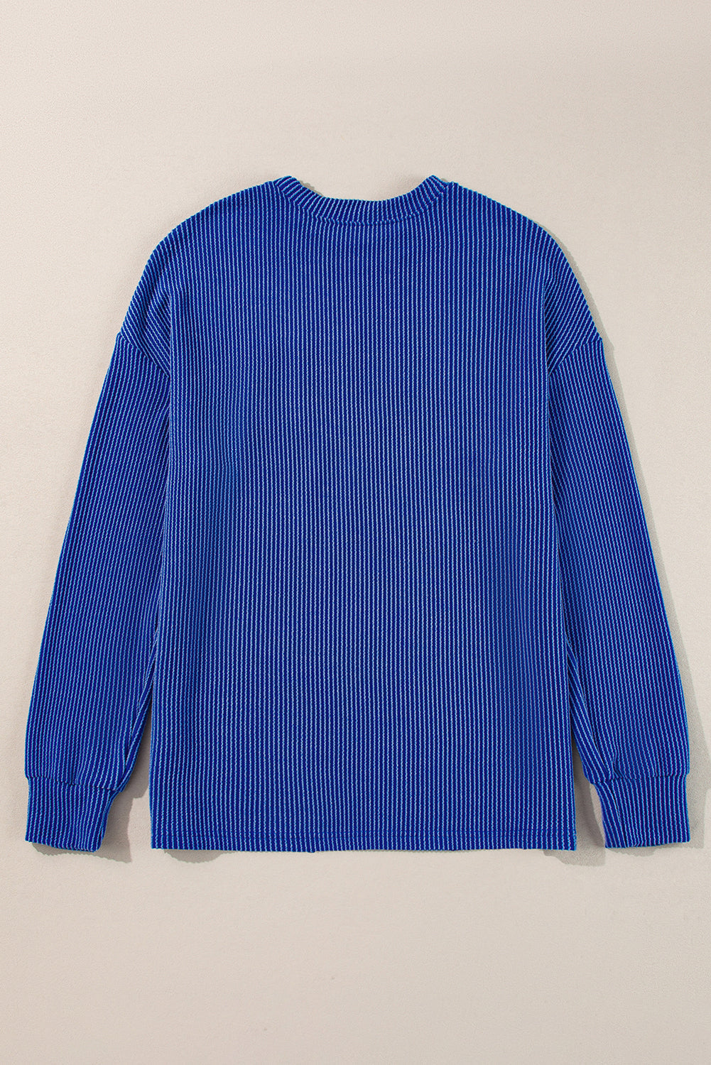 Bluing Ribbed GAME DAY Graphic Long Sleeve Crewneck Top eAura