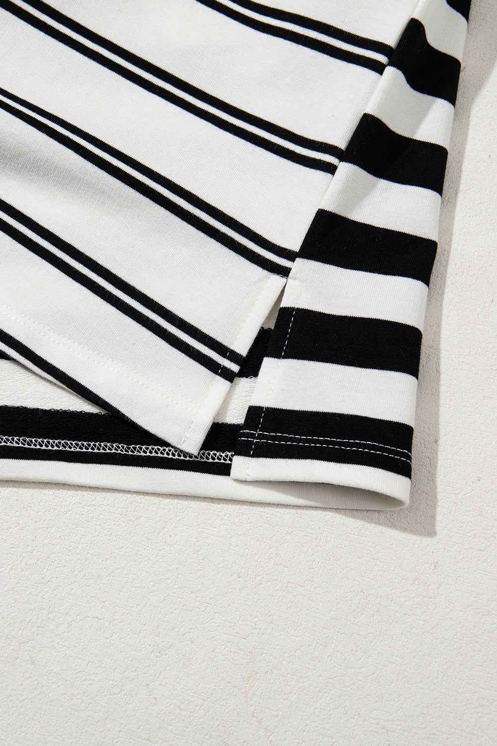 Black Stripe Half Placket Polo T Shirt Dress eAura
