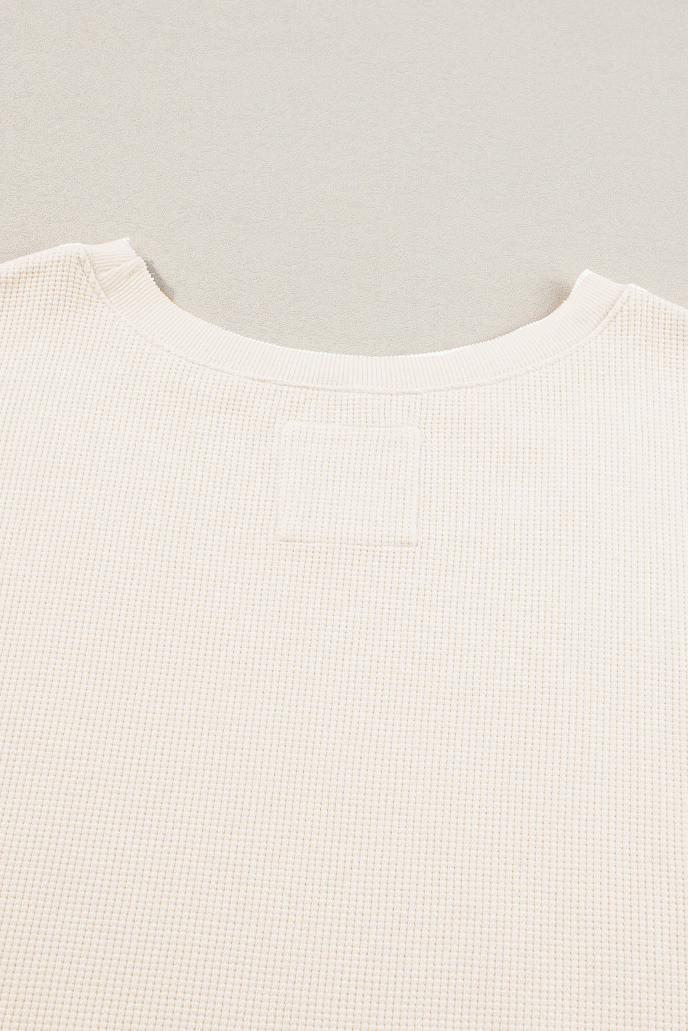 White Waffle knit Bishop Sleeve Split Oversized Top eAura