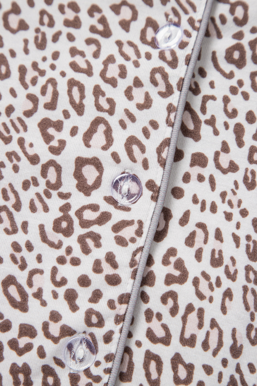 White Leopard Print Long Sleeve and Trousers Pyjamas Set eAura