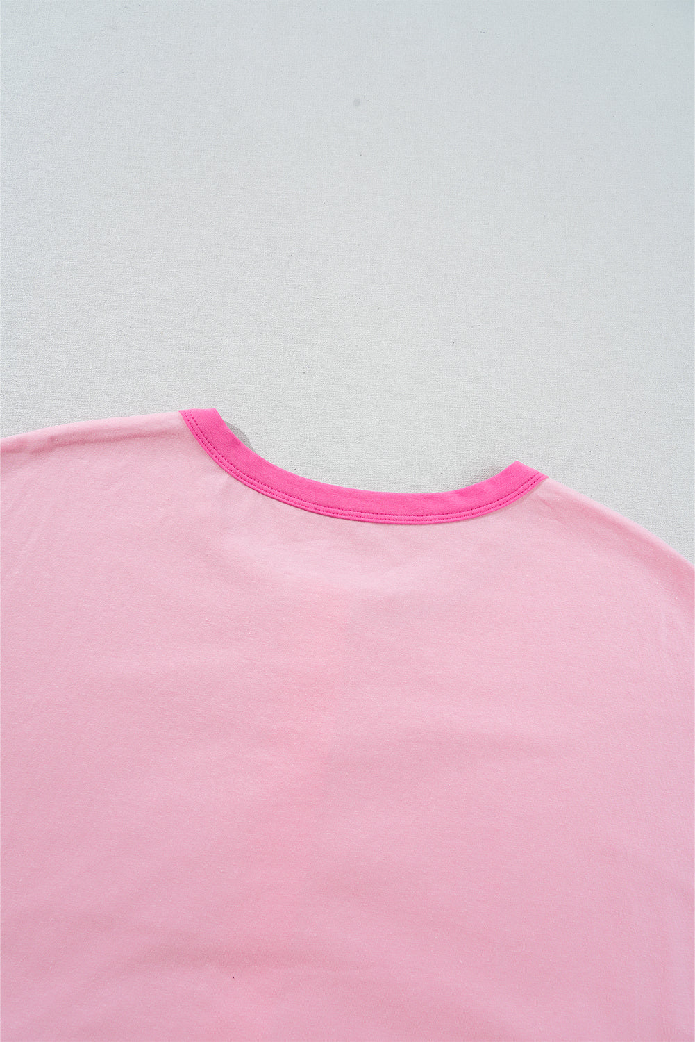 Pink Two Tone Half Buttons Collared T Shirt eAura