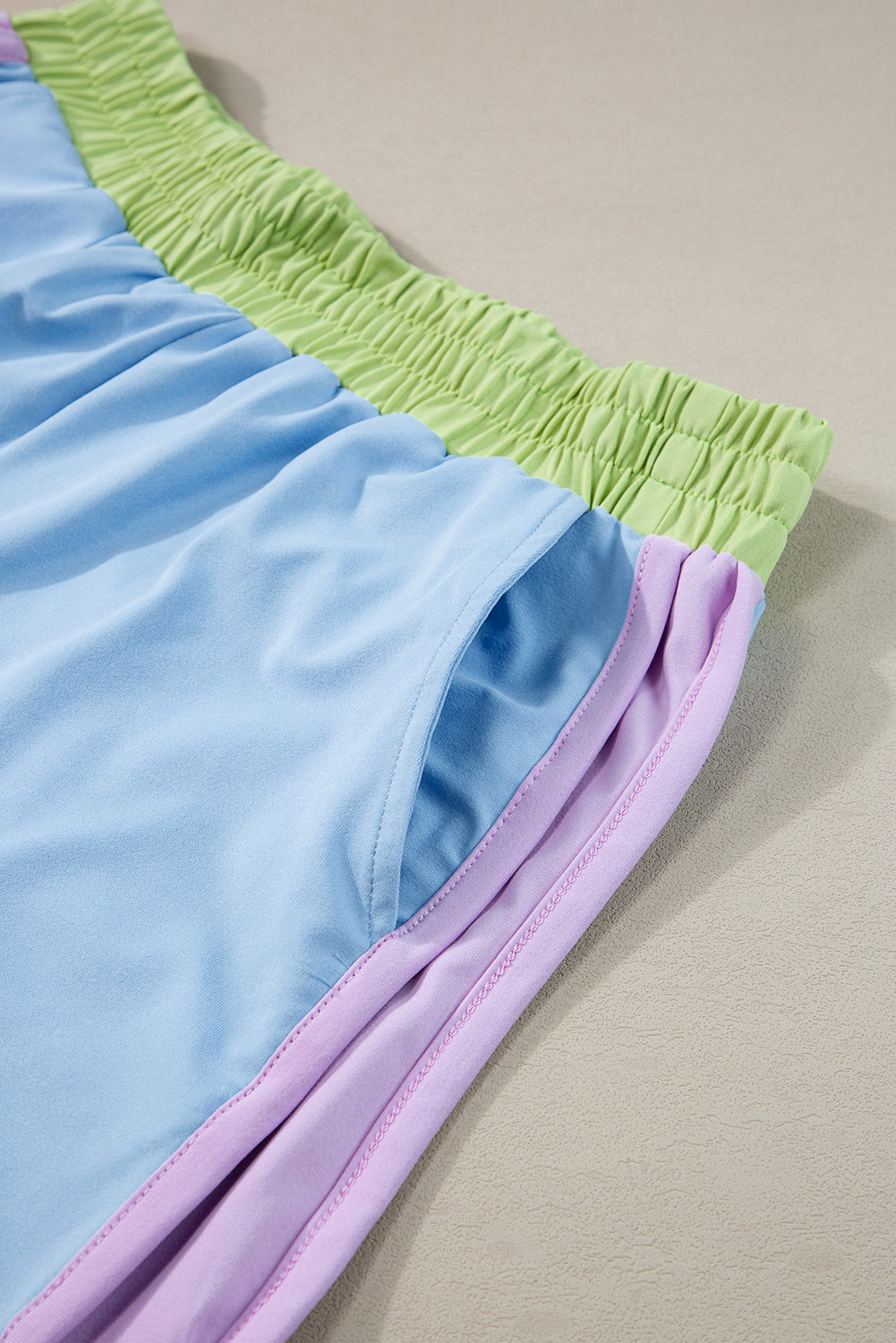 Blue Contrast Trim Cap Sleeve Tee Shorts Set Co-ord eAura