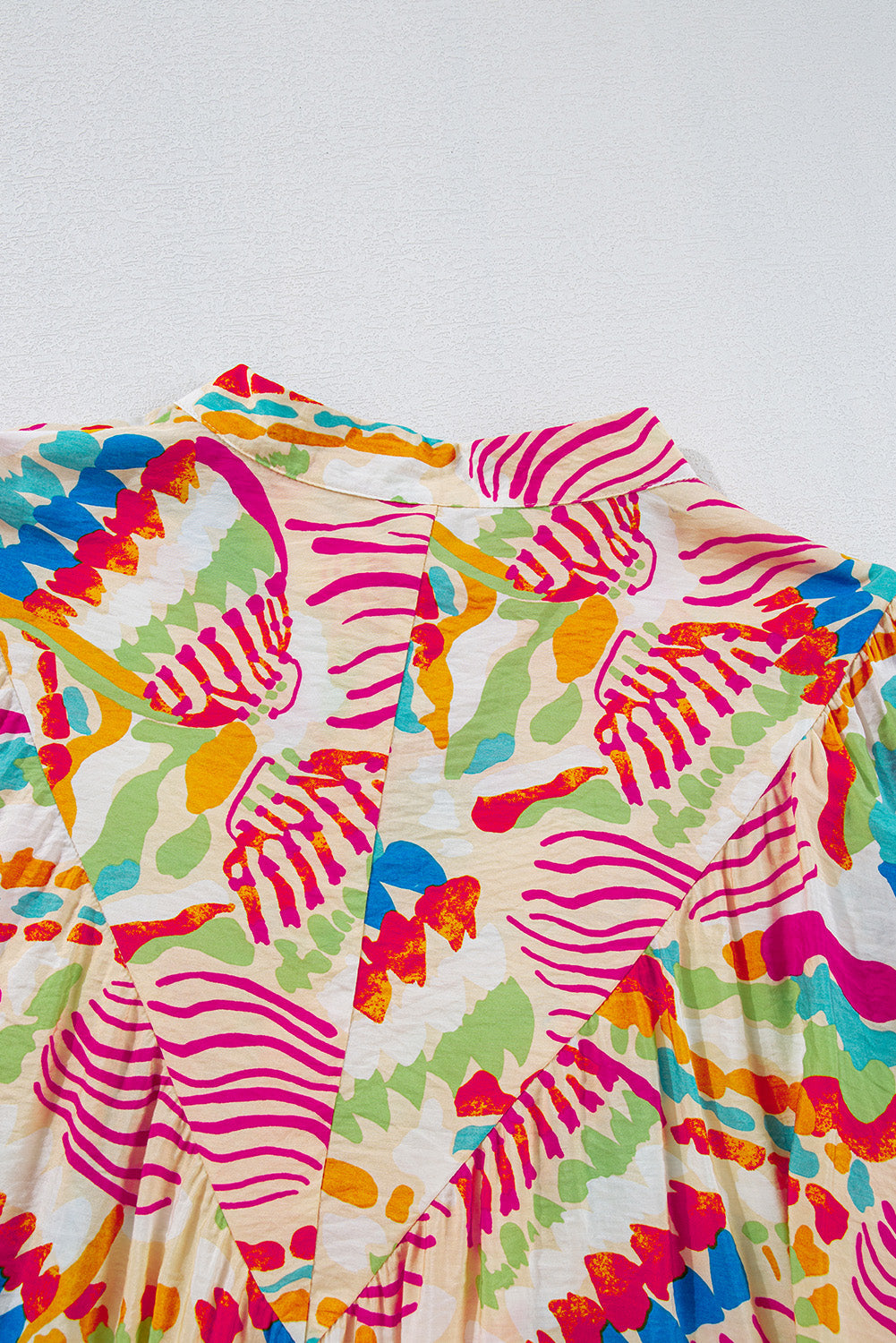 Orange Abstract Printed High Low Oversized Shirt eAura