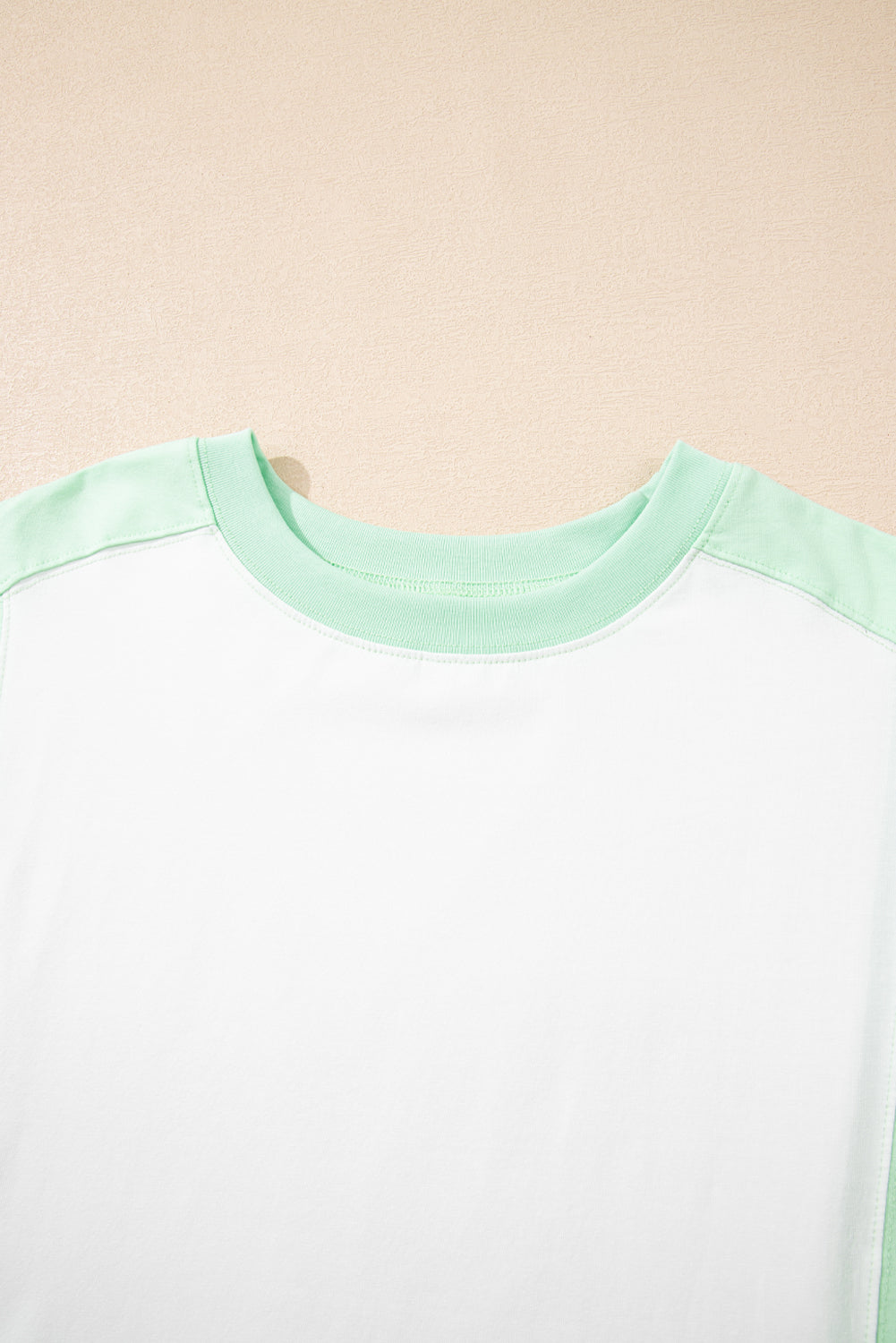 Colour Block Exposed Seam Crew Neck T-Shirt eAura
