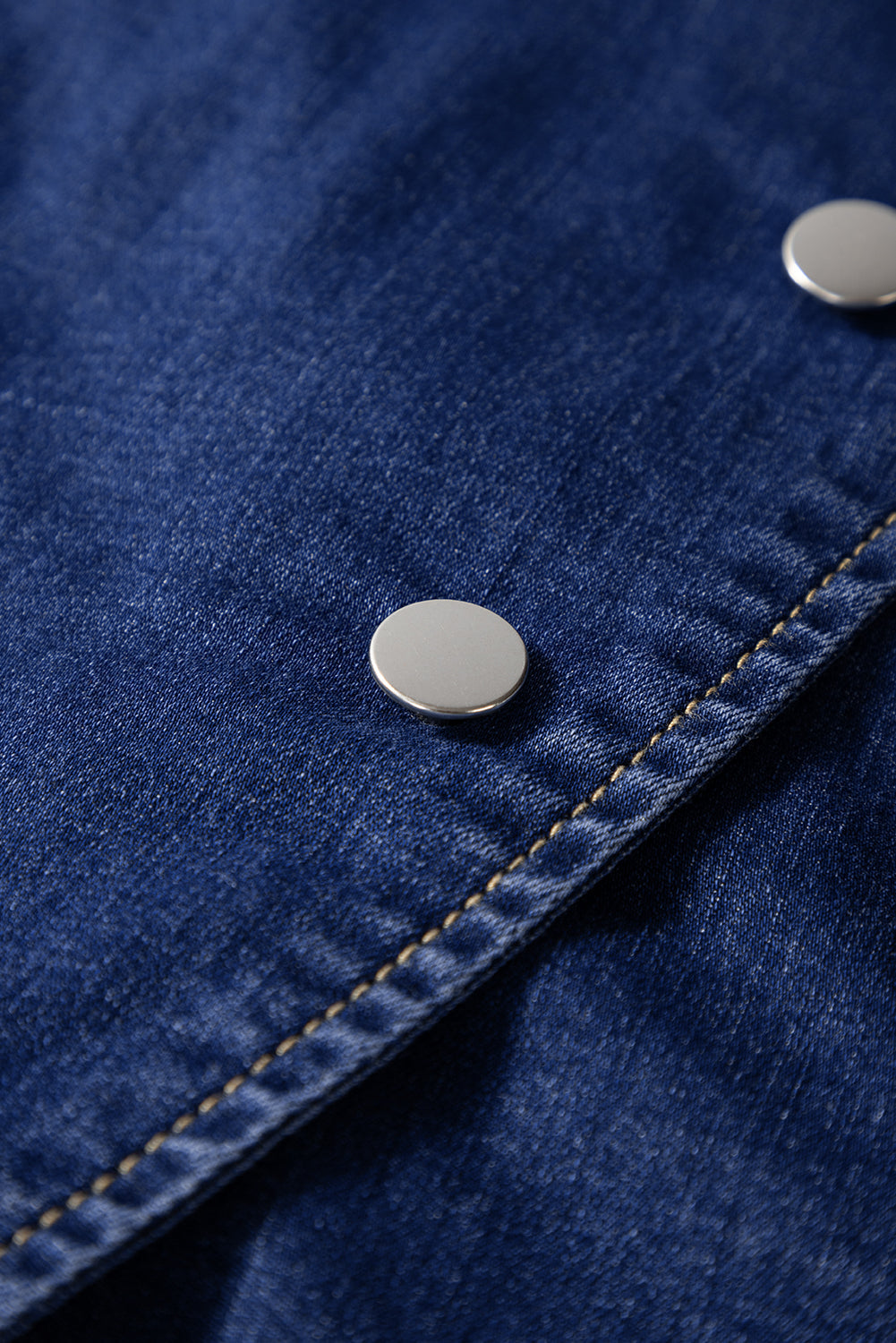 Bluing Asymmetric Wrapped Buttoned High Waist Denim Shorts eAura