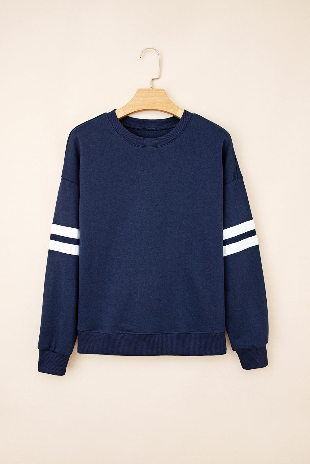 Striped Detail Drop Shoulder Oversized Sweatshirt eAura