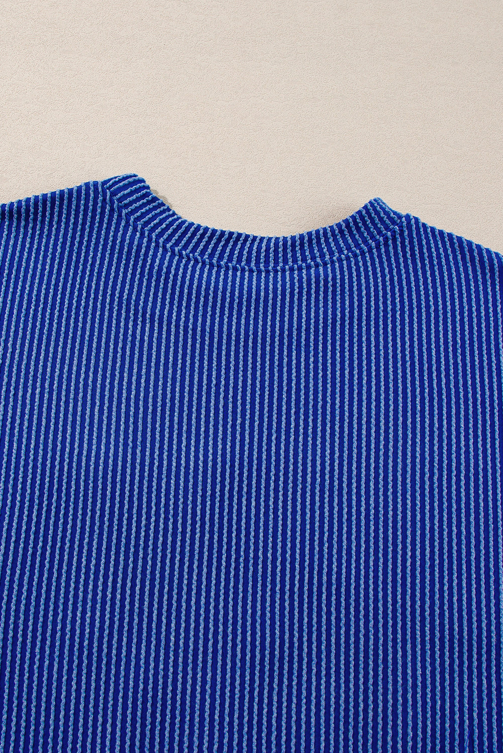 Bluing Ribbed GAME DAY Graphic Long Sleeve Crewneck Top eAura