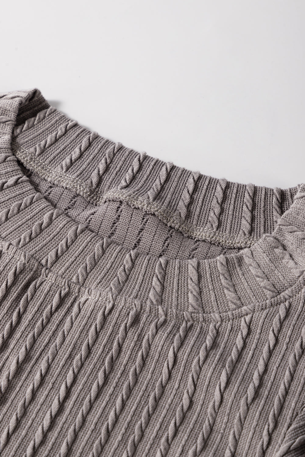 Sleet Solid Colour Textured Flutter Sleeve Top eAura