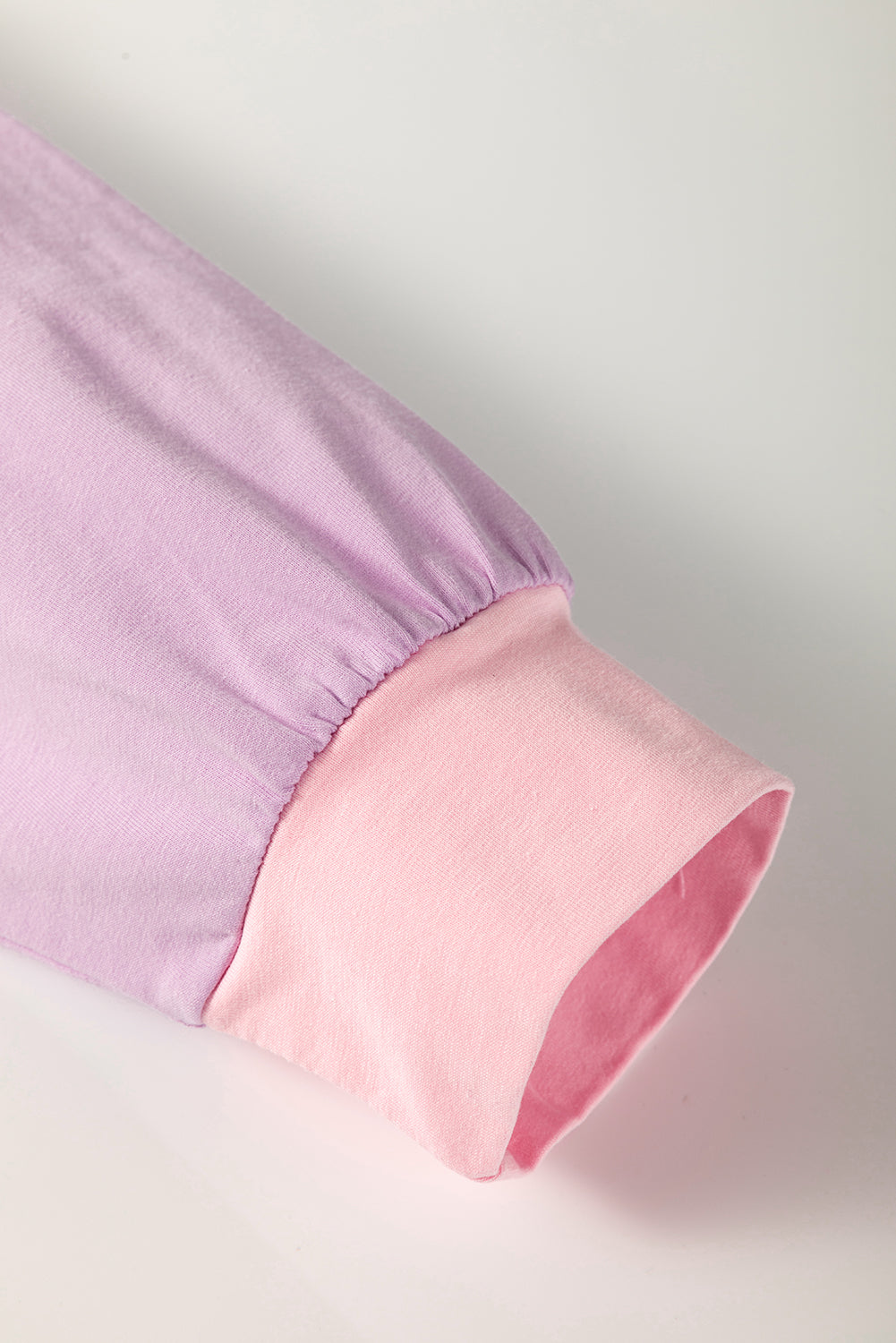 Pink Colourblock Long Sleeve Buttons Henley Top eAura