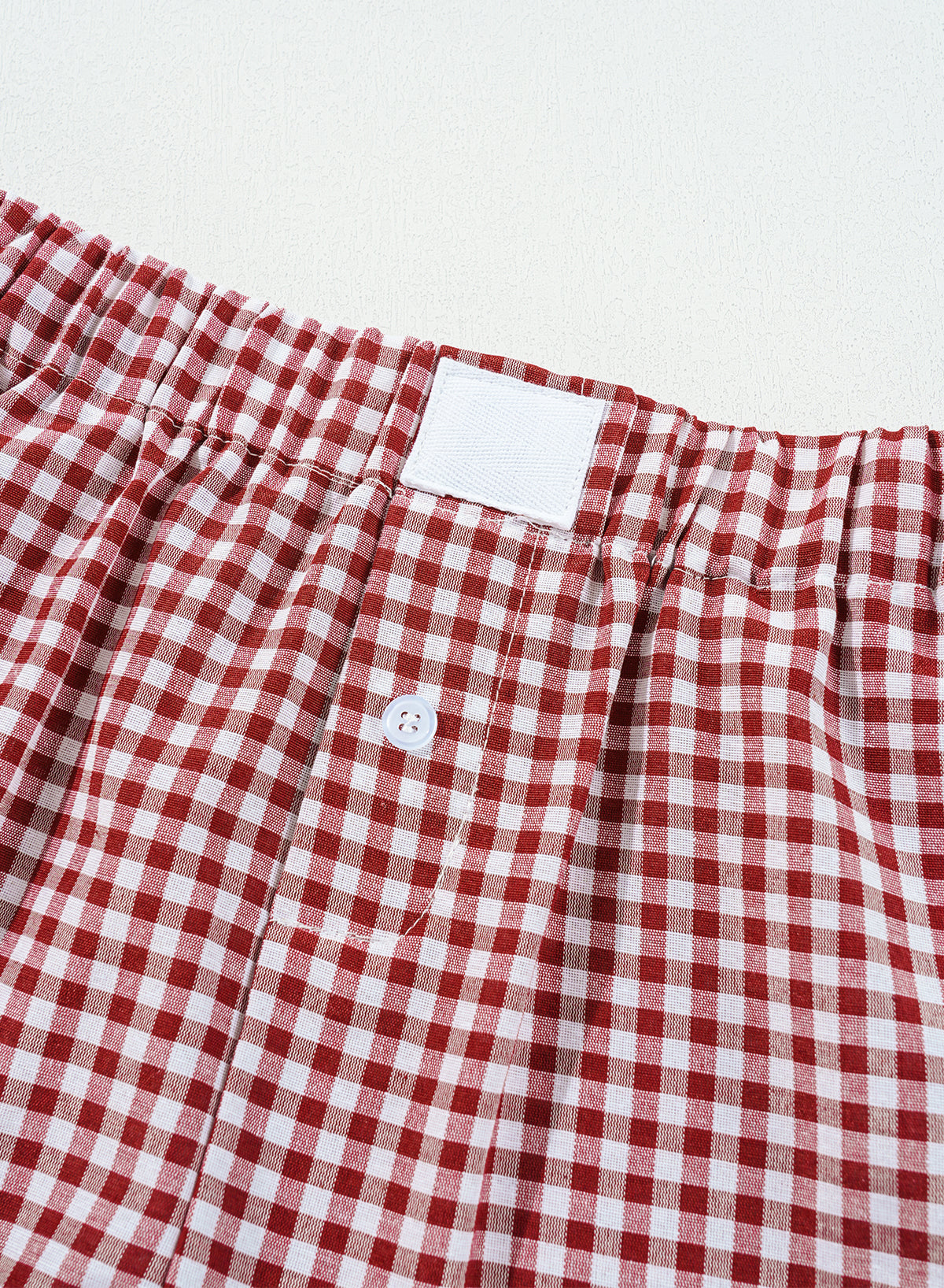Red Plaid Gingham Printed High Waist Shorts eAura