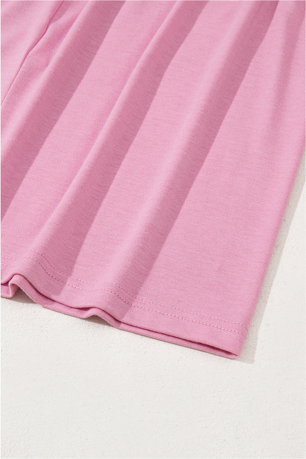 Pink Solid Colour T-shirt High Waist Pocketed Long Dress eAura