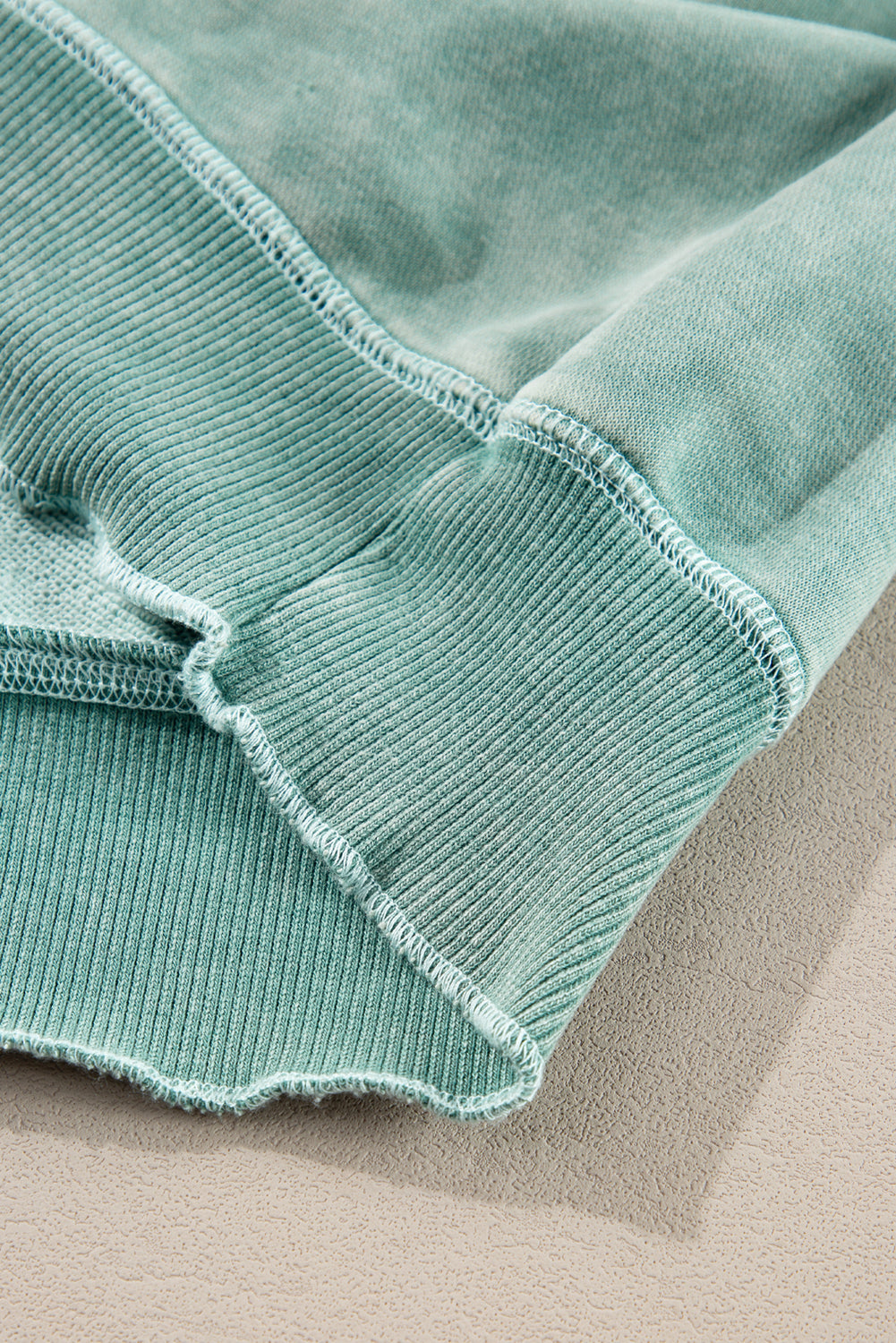 Waffle Textured Patchwork Raglan Sleeve Sweatshirt - eAura