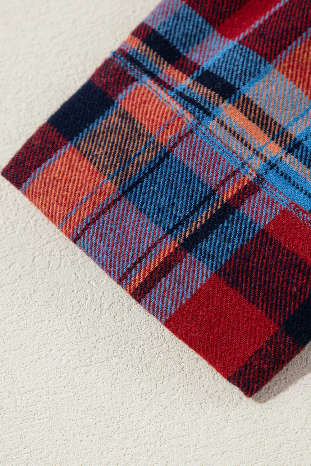 Red Plaid Print Loose Vintage Shirt eAura