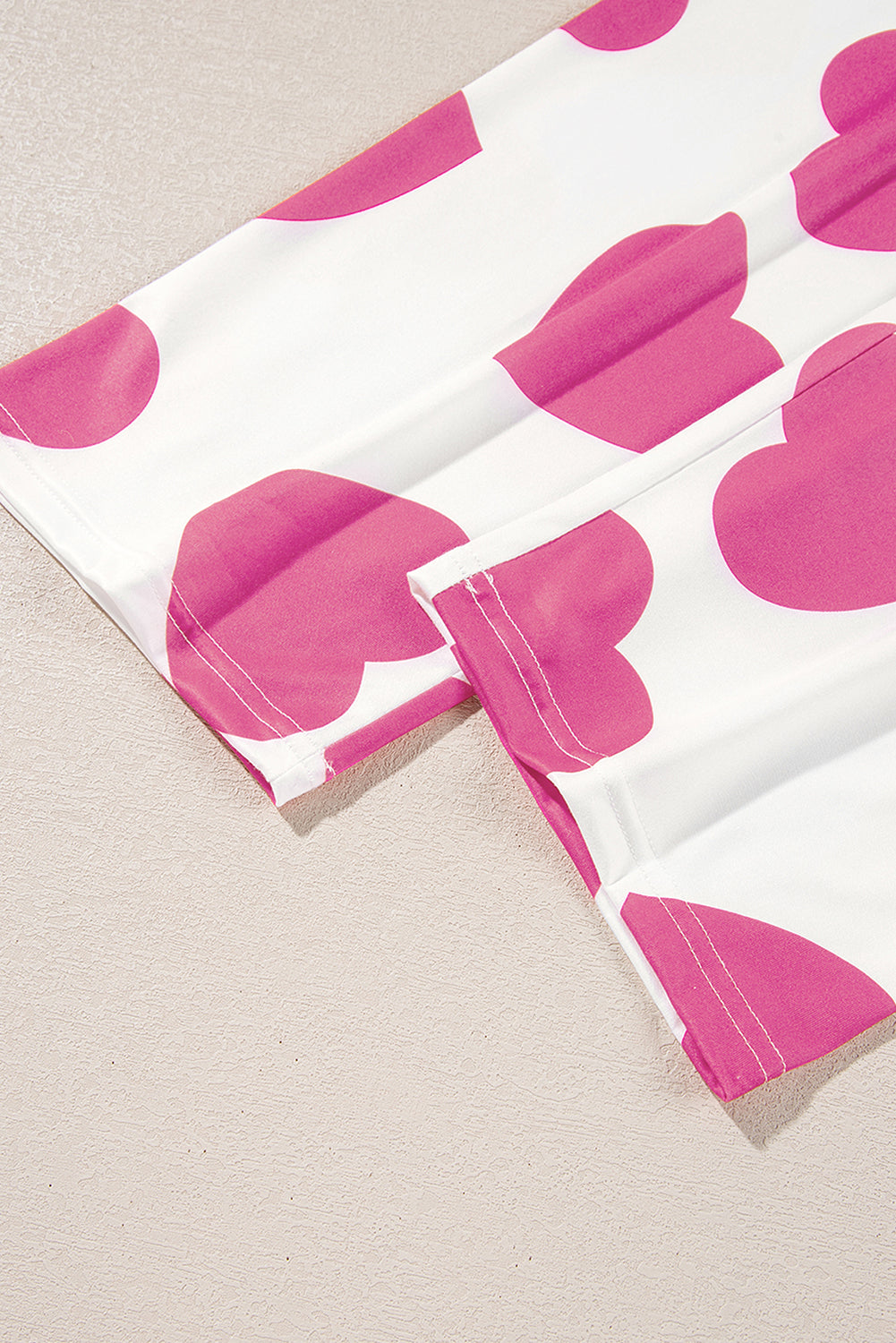 Pink Ruffled Tank Top And Heart Print Trousers Pyjamas eAura