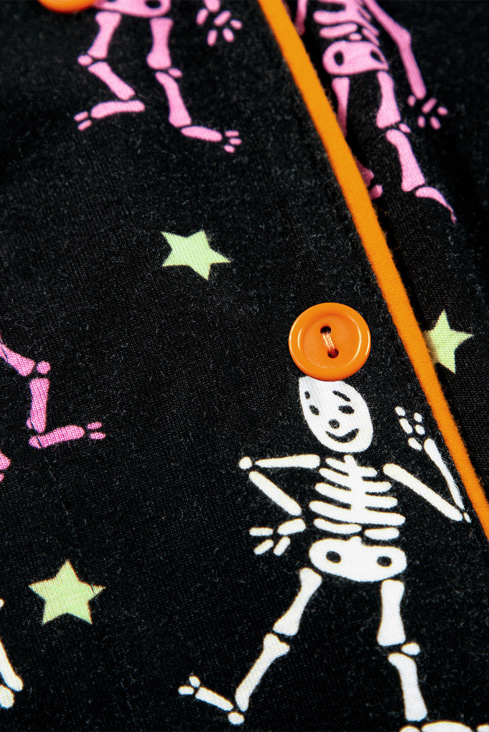Black Halloween Pattern Short Sleeve Shirt Pyjama Set eAura