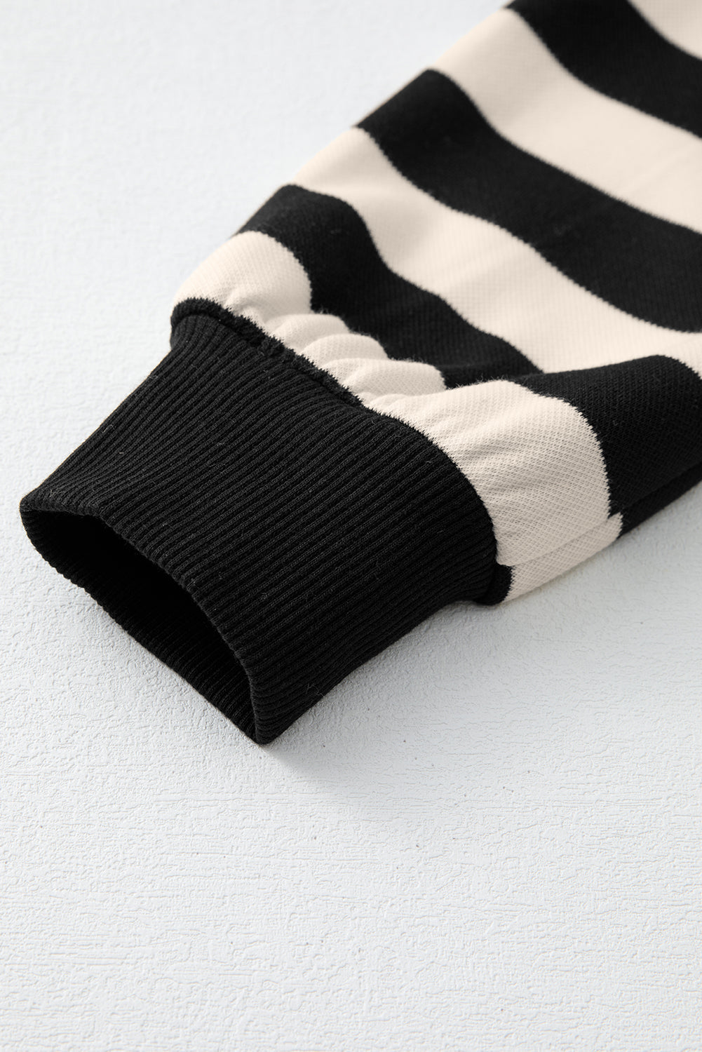 Black Stripe Collared V Neck Long Sleeve Loose Casual Dress eAura