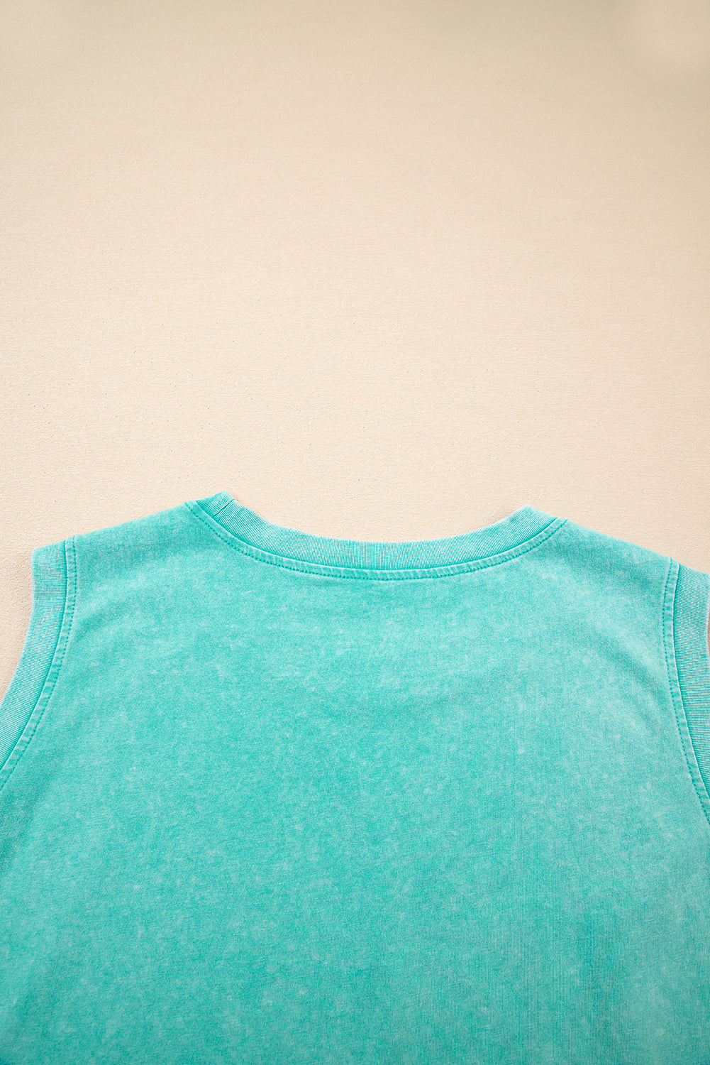 Mint Green 2 Pieces Mineral Wash Cotton Tank Top Lined Split Skirt Set eAura