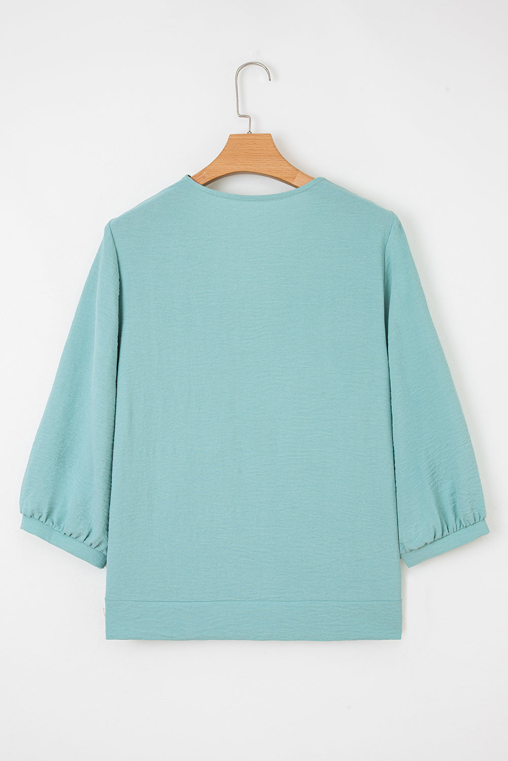 V-Neckline Bracelet Sleeve Crinkled Blouse eAura