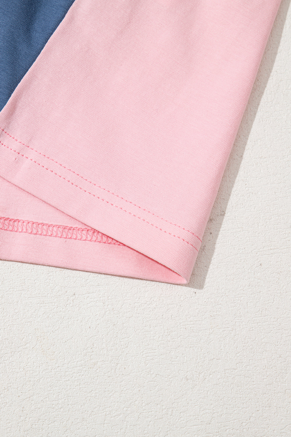 Pink Colourblock Long Sleeve Buttons Henley Top eAura