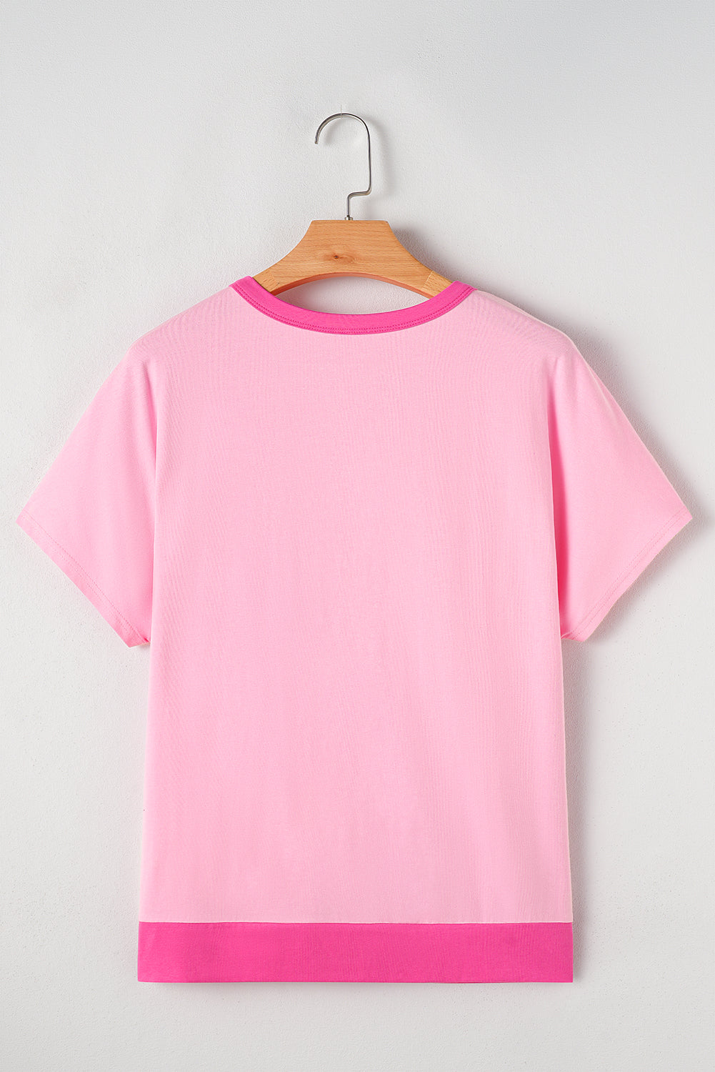 Pink Two Tone Half Buttons Collared T Shirt eAura