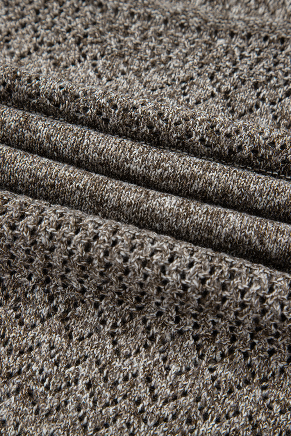 Black Eyelet Pattern Detail V Neck Drop Shoulder Sweater eAura