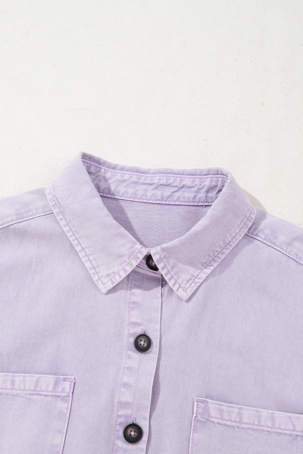 Short Sleeve Double Chest Pocket Denim Shirt Dress eAura