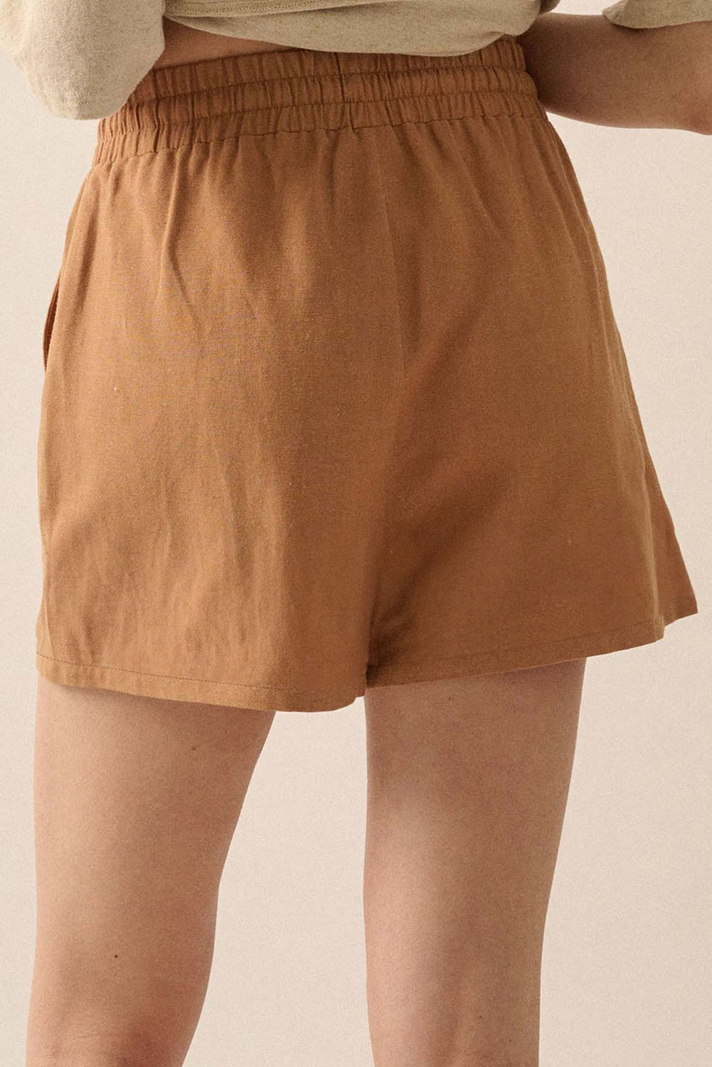 Embroidered Boho Tasseled Drawstring Elastic Waist Casual shorts eAura