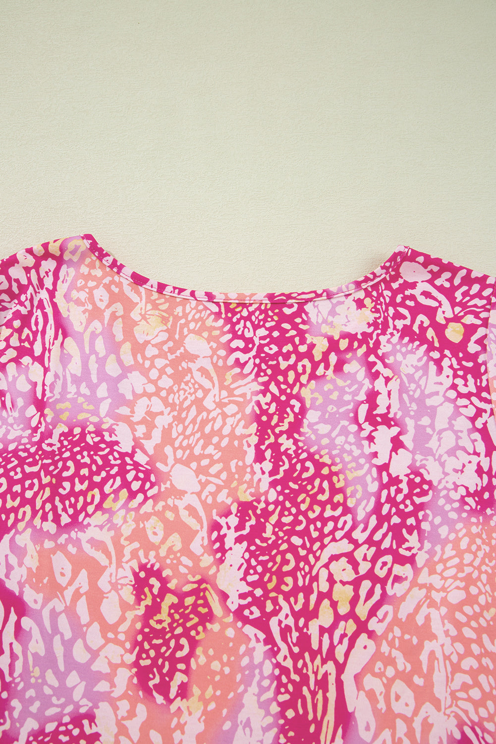 Rose Classic Leopard Print Handkerchief Hem Tunic Top eAura