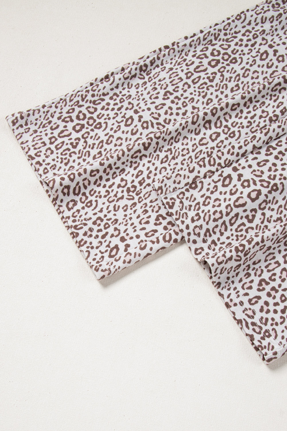 White Leopard Print Long Sleeve and Trousers Pyjamas Set eAura