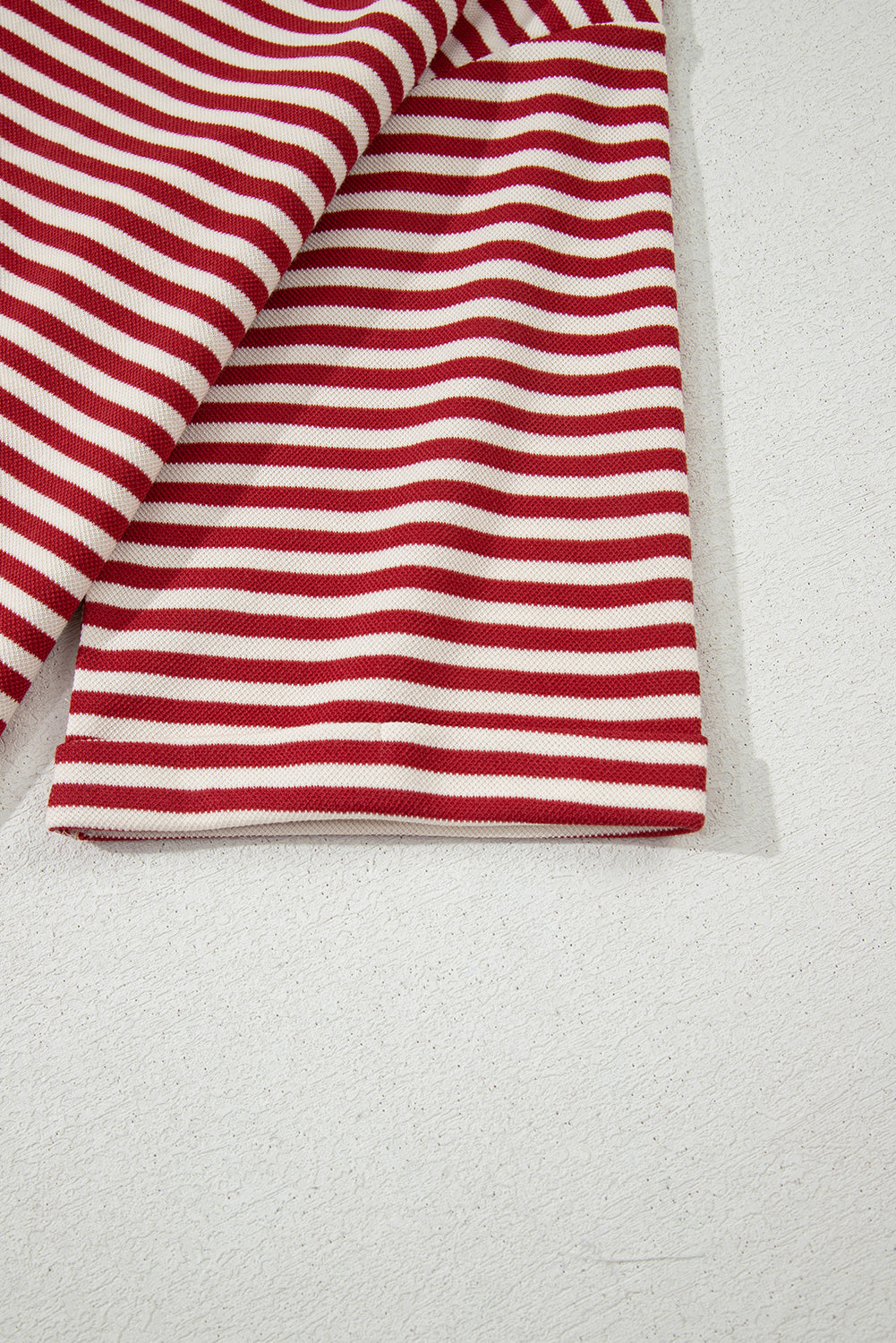 Black Stripe Bowknot Cutout Back Drop Shoulder Wide Bracelet Sleeve Loose Tee eAura