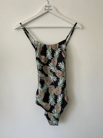 Next Basic Swimsuit Cross back Straps Pineapple Print Size 8 UK - BB Fashion Outlet